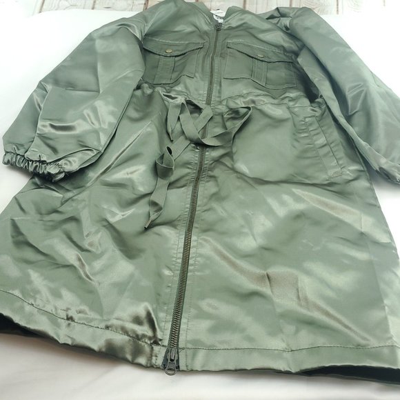 Gap Womens Olive Green Front Pockets Full Zip Utility Trench Coat Size XS - Picture 7 of 15